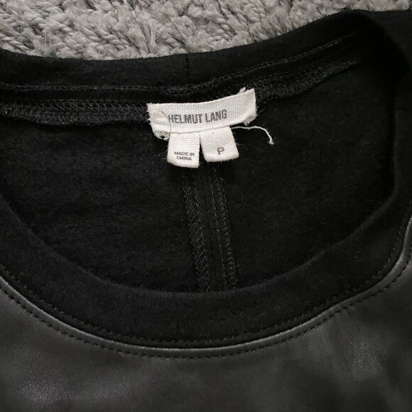 Helmut Lang Leather and Wool Pullover Sweater - Picture 4 of 5